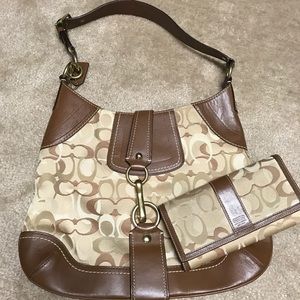 Coach Signature Handbag and Wallet Set